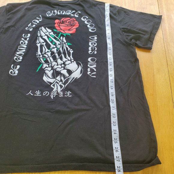 2 Monkeys Graphic T Shirt Size 2XL XXL Black Red White Be Humble Good Vibes Only - Picture 4 of 7